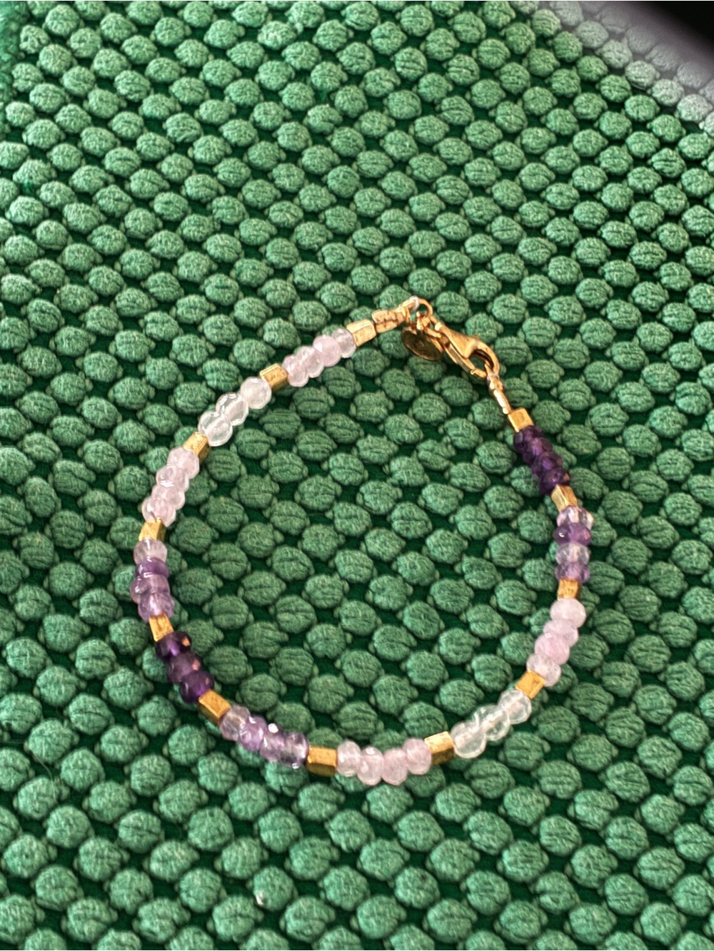 Silpada’s Delicate Purple and Pink Beaded Bracelet with Gold Accents